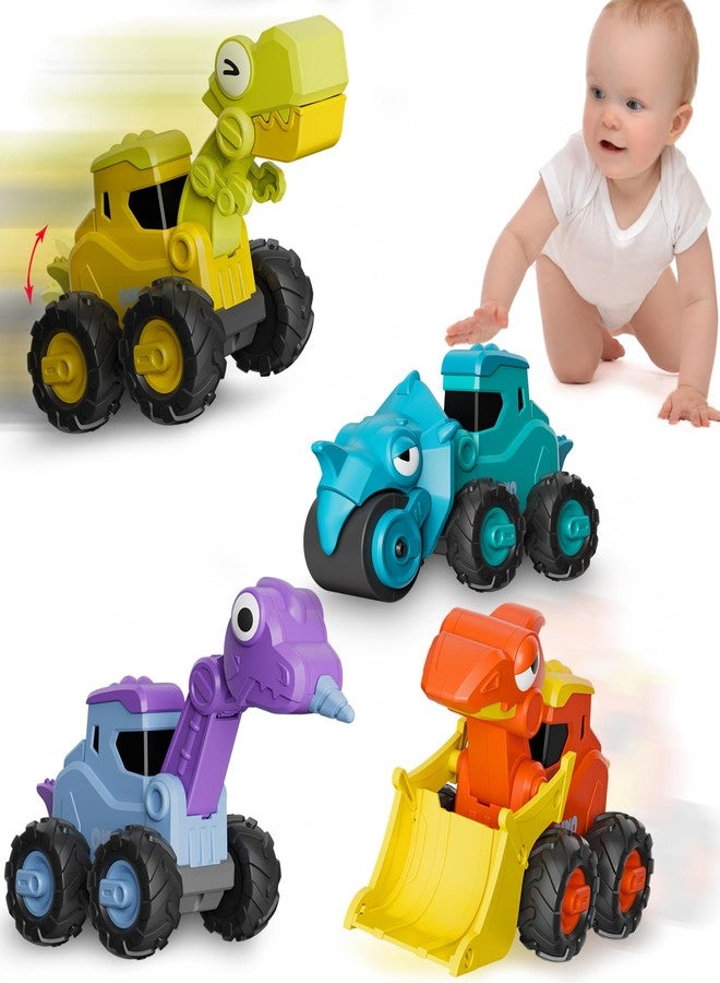 AIVIAI Press and Go Car Toys Push Go Friction Vehicle Toys 18-36 Months Dinosaur Construction Car Set for 2-6 Year Old Toddlers Boys Girls Kids, Dino Racing Brithday Gift Party Favors Toy - Image 1