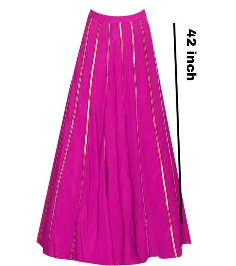 JANAK Gota Kali Pattern Long Skirt (Magenta) - Image 2