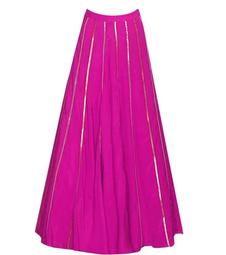 JANAK Gota Kali Pattern Long Skirt (Magenta) - Image 4
