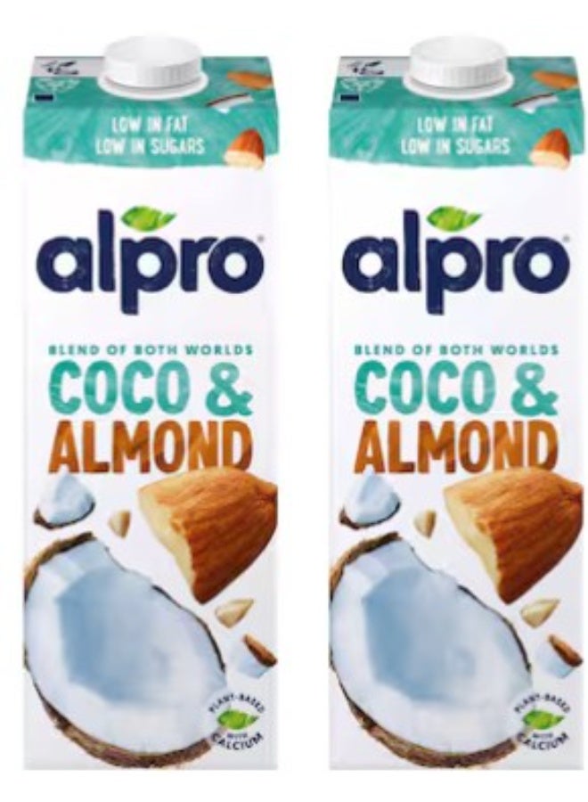 Alpro Coconut Almond Drink, 100% Plant-Based, Lactose & Dairy Free 1L Pack of 2