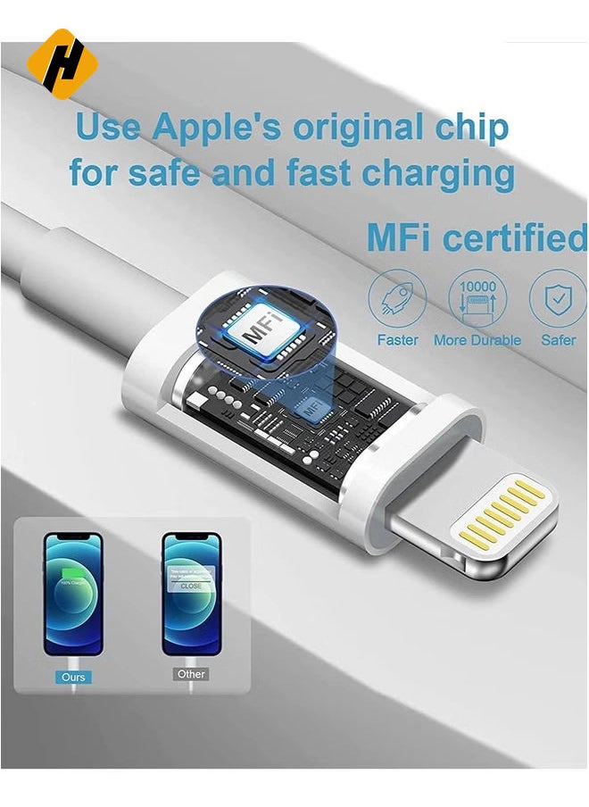 HuHa iPhone Fast Charger Plug & Cable 2mT, [Apple MFi Certified] iPhone 20W USB C USB C Charger Power Adapter w/ USB C to Lightning Cable iPhone 13/12/SE/11/XS/XR/X/8, iPad, AirPod, White  - Image 5