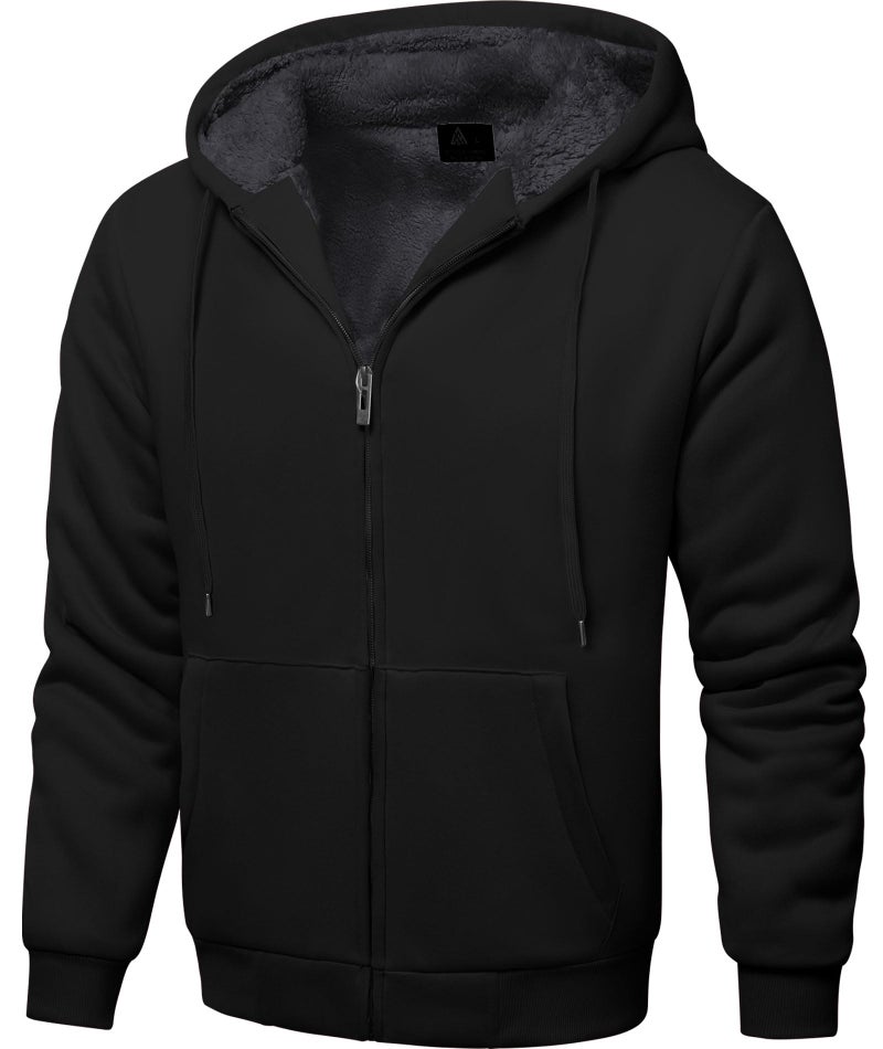 ZITY Men's Zip Up Hoodie Heavyweight Winter Sweatshirt Fleece Sherpa Lined Warm Jacket - Image 1