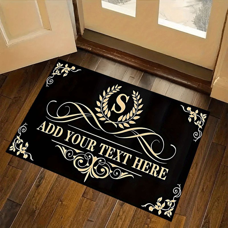 Custom Text Doormat Flannel 40x60cm Personalized Non Slip Floor Mat Machine Washable Customizable Unique Design Door Mat For Indoor Outdoor Use Front Door Decor Housewarming And Wedding Gift - Image 2