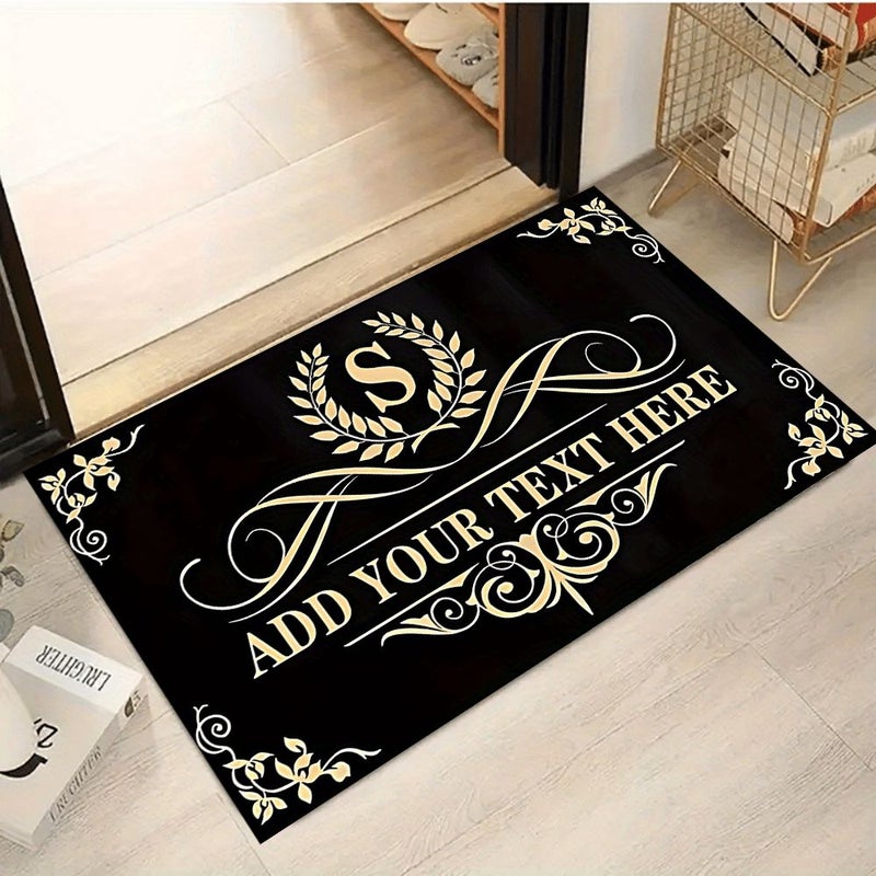 Custom Text Doormat Flannel 40x60cm Personalized Non Slip Floor Mat Machine Washable Customizable Unique Design Door Mat For Indoor Outdoor Use Front Door Decor Housewarming And Wedding Gift - Image 5