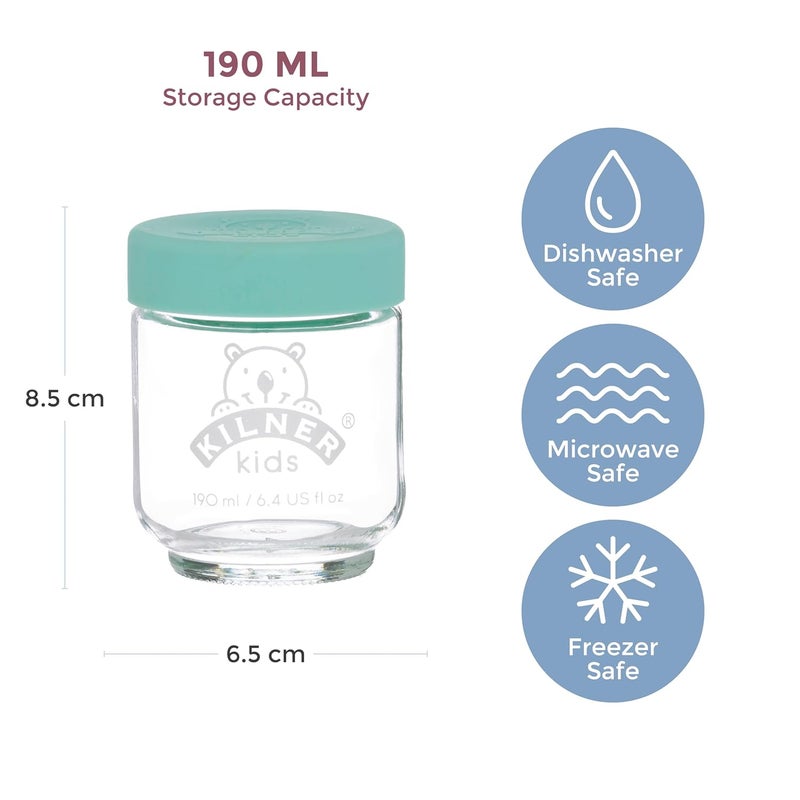 Kilner جرار كيلنر الصغيرة زجاجية مع غطاء معدني محكم، مجموعة من 6، 190 مل لكل منها، شفافة - Image 2