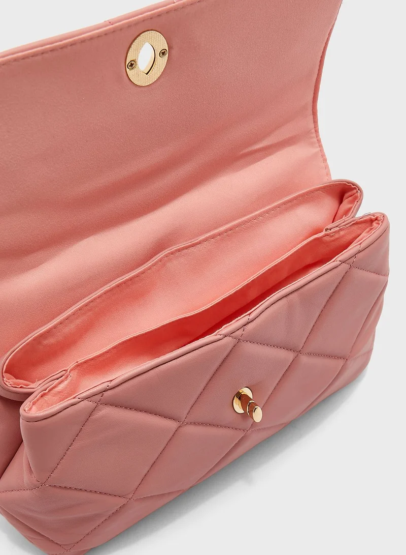 ELLA Quilted Scarf Detail Satchel Bag
