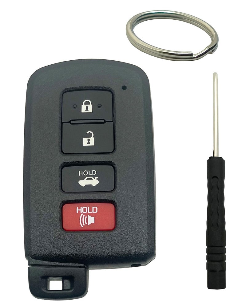 غطاء مفتاح بديل يناسب تويوتا أفالون كامري كورولا RAV4 هايلاندر سيكويا 2011 2012 2013 2014 2015 2016 2017 2018 2019 4 أزرار للتحكم عن بعد في السيارة