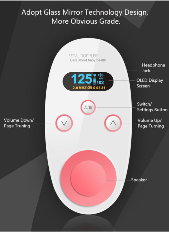 Jccgoo - Portable Ultrasound Doppler Fetal Handheld Digital Baby Heart Rate Monitor - Image 1