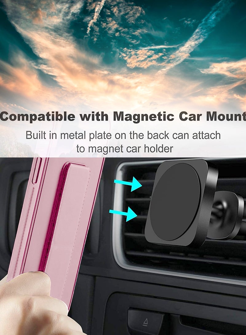 Wtech PU Leather Hand Strap Grip Holder Stand Phone Case Cover For Honor X8 4G 2022 Pink - Image 3