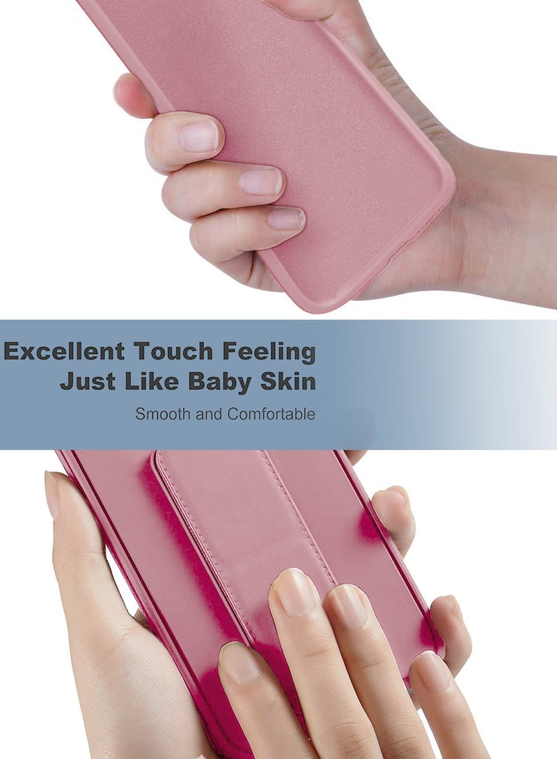Wtech PU Leather Hand Strap Grip Holder Stand Phone Case Cover For Honor X8 4G 2022 Pink - Image 4