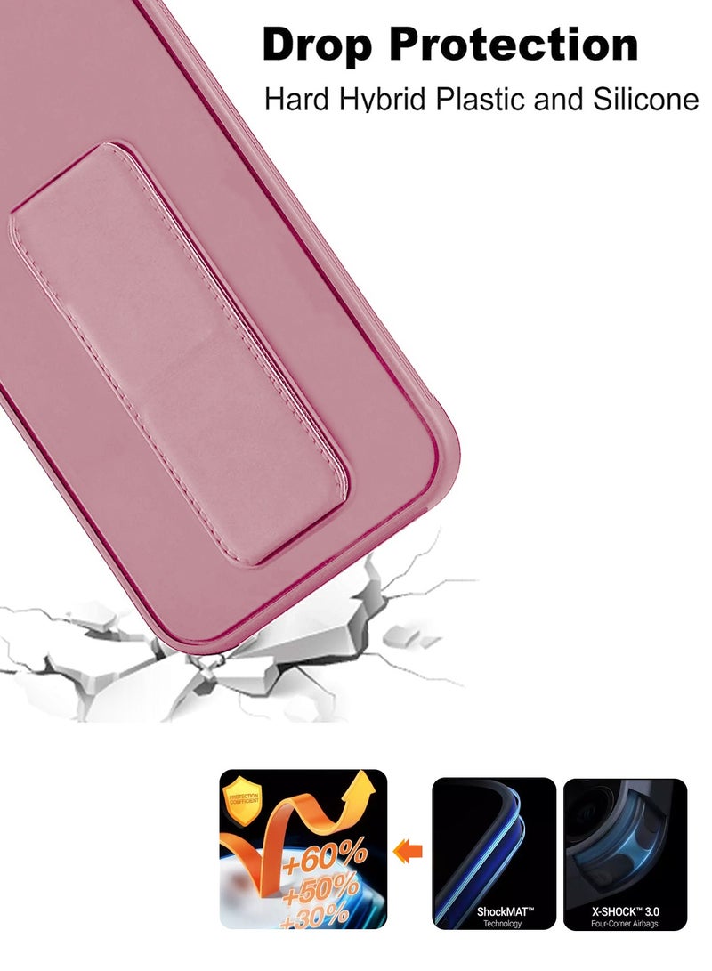 Wtech PU Leather Hand Strap Grip Holder Stand Phone Case Cover For Honor X8 4G 2022 Pink - Image 5