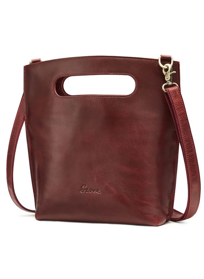 S-ZONE Women Vintage Genuine Leather Crossbody Bag Distressed Foldable Clutch Top Handle Handbag Purse - Image 1