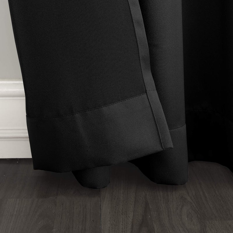 Sun Zero Barrow Energy Efficient Grommet Sliding Patio Door Curtain Panel  100"" x 84""  Black - Image 3