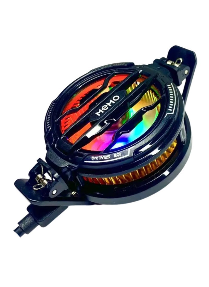 Memo CX07 Mobile Phone Cooling Fan with RGB Lights – Adjustable Back-Clip Game Phone Cooler – Portable Semiconductor Heatsink Radiator for Smartphones – Efficient Heat Dissipation, Silent Operation, Compatible with Most Phones – Perfect for Gaming & Streaming  - Image 2