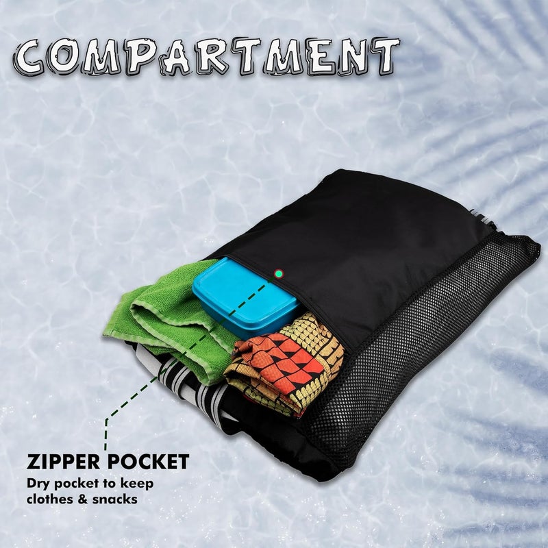 WHACKK Freestyle 20L Unisex Swimming Equipment Bag | Water Sports | Wet Dry Compartments Bag | Beach | Drawstring Backpack|Pocket Cap & Goggles Mobile|Lightweight|Water Resistant | Men Women - Image 5