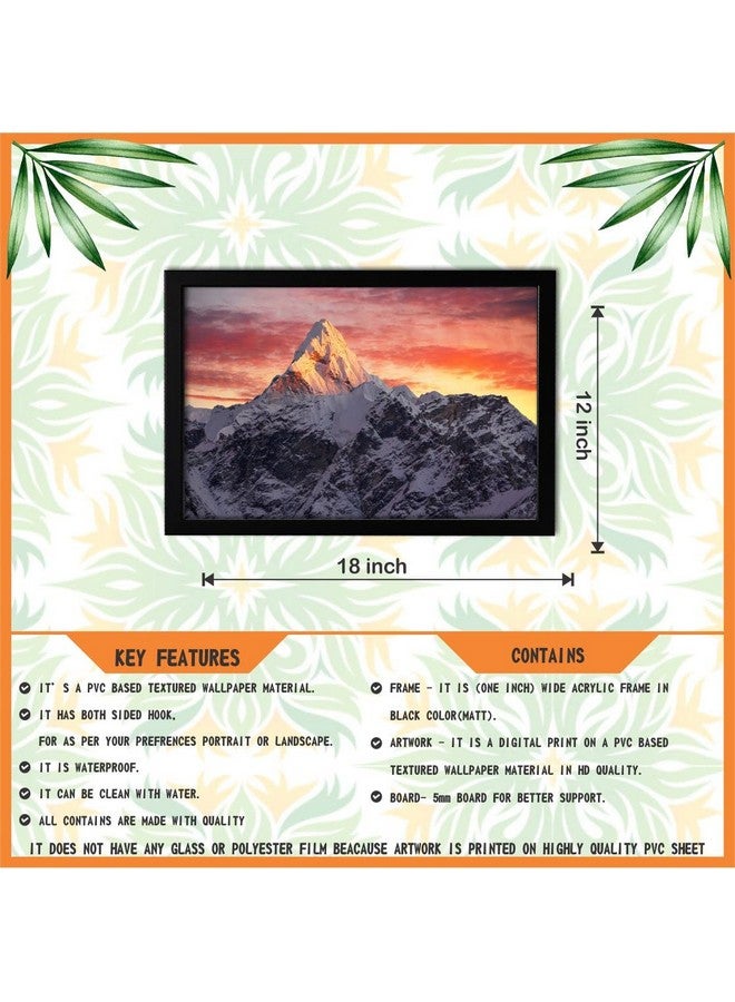AH Decals AH Decals himalaya mountains wall painting (12x18 inch) with frame for home/office - Image 2