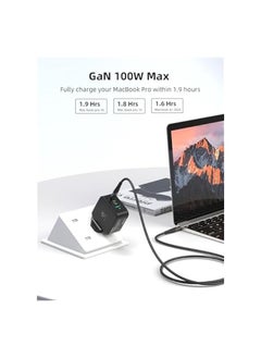 Boost 100W Ultra Fast Charger 3-Port USB C Charger Type C & Type A GaN2 Power Adaptor Compatible with HUAWEI P60, MacBook Pro/Air, iPhone, iPad, Galaxy S23 Ultra, Steam Deck,Phones  - Image 4