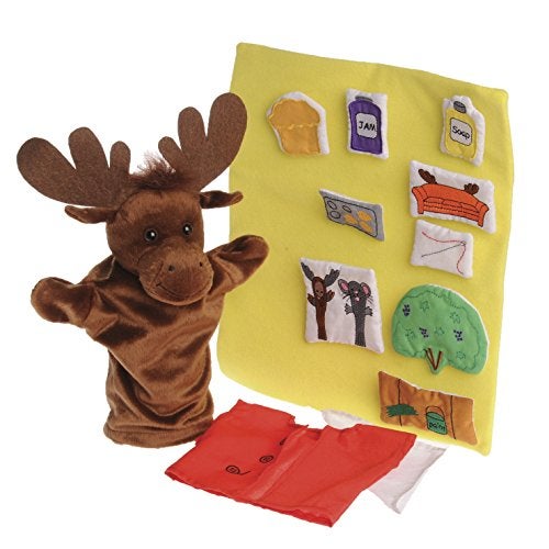 Constructive Playthings If You Give a Moose a Muffin 13 pc Puppet Props Set for Ages 3 Years and Up MTC327 - Image 1