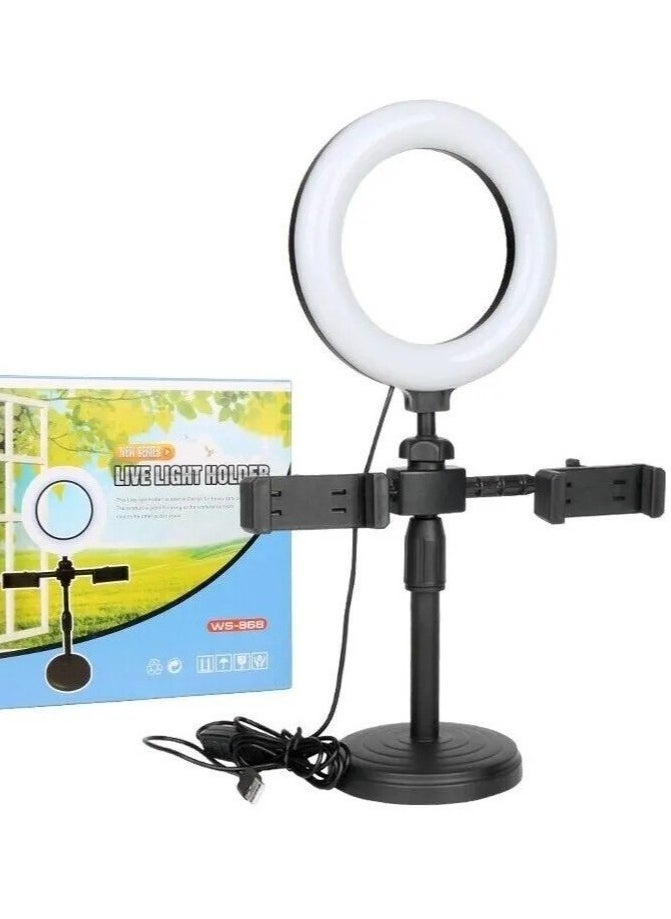 "Professional Live Light Holder Stand with Adjustable Height and 360° Rotation, Perfect for Live Streaming, Video Recording, and Photography" - Image 3
