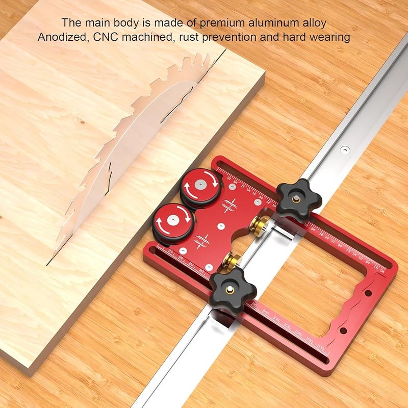 طاولة منشار الألومنيوم ذات بكرة مع قضبان 160 مم وعجلات مطاطية مزدوجة ومحمل أحادي الاتجاه - Image 3