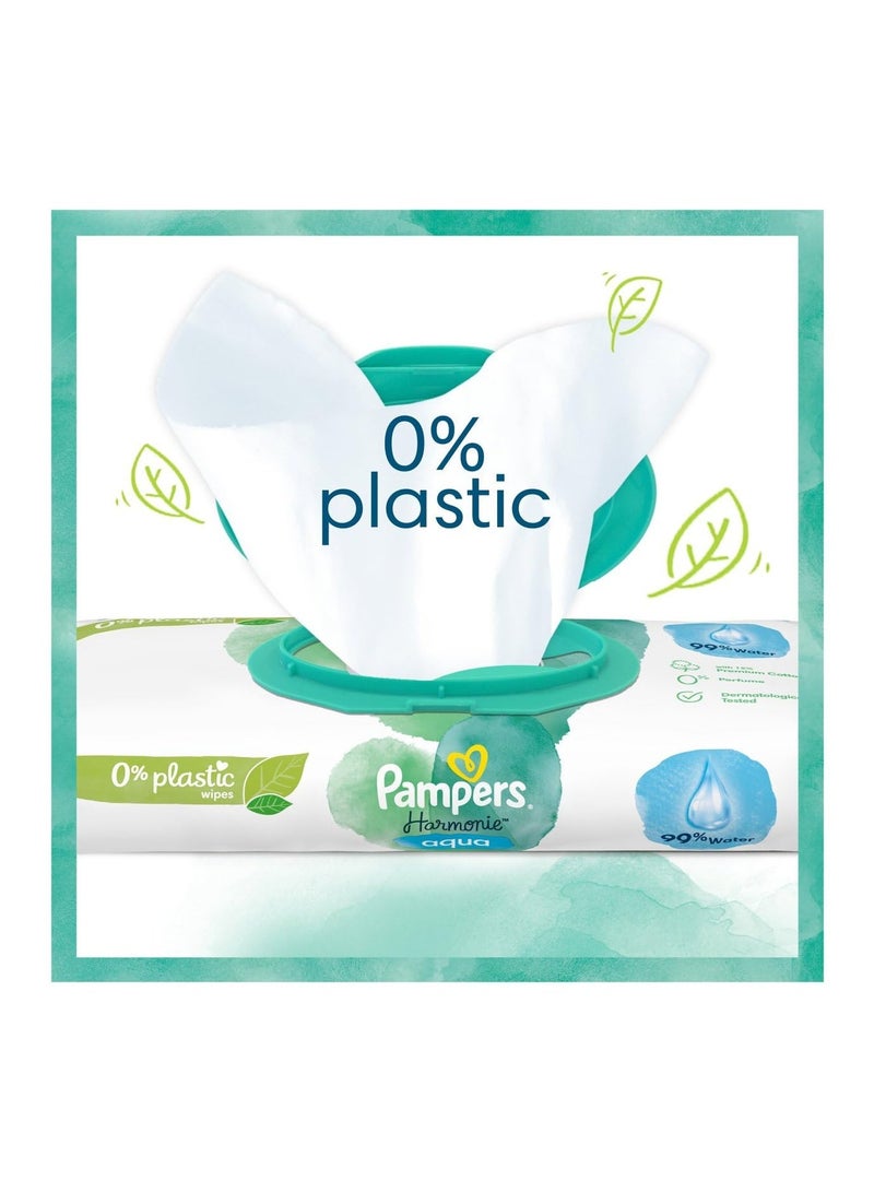 Pampers Harmonie Aqua Wet Wipes 9 Packs of 48 Wet Wipes - Image 3