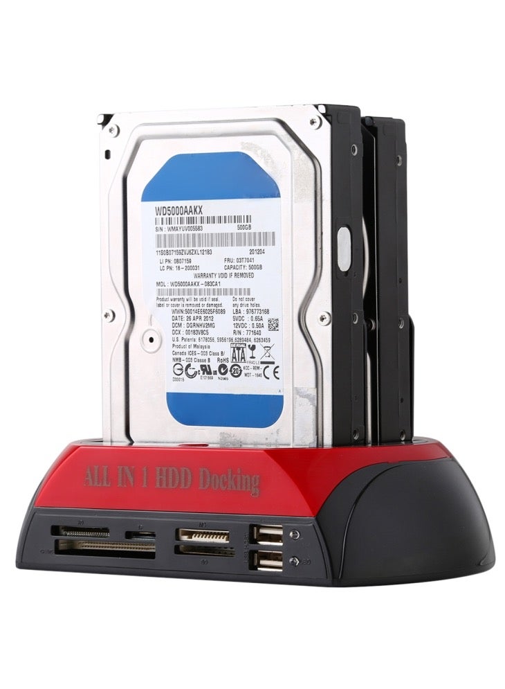 All in 1 Dual 2.5 inch/3.5 inch SATA/IDE HDD Dock Station with Card Reader & Hub  - Image 1