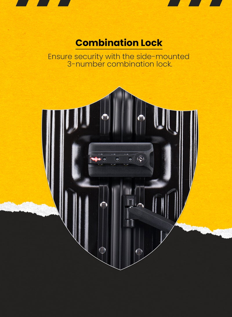 ستارجولد حقيبة الأمتعة TPC حقيبة جانبية صلبة عجلات قابلة للدوران 360 درجة وحقيبة سفر بنظام قابل للقفل - Image 3