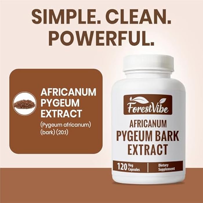 ForestVibe Pygeum Supplement for Men 500mg, Standardized Pygeum Africanum Bark Extract, 120 Vegan Capsules, 4 Month Supply, Non-GMO and Gluten Free Capsules for Men & Women - Image 3