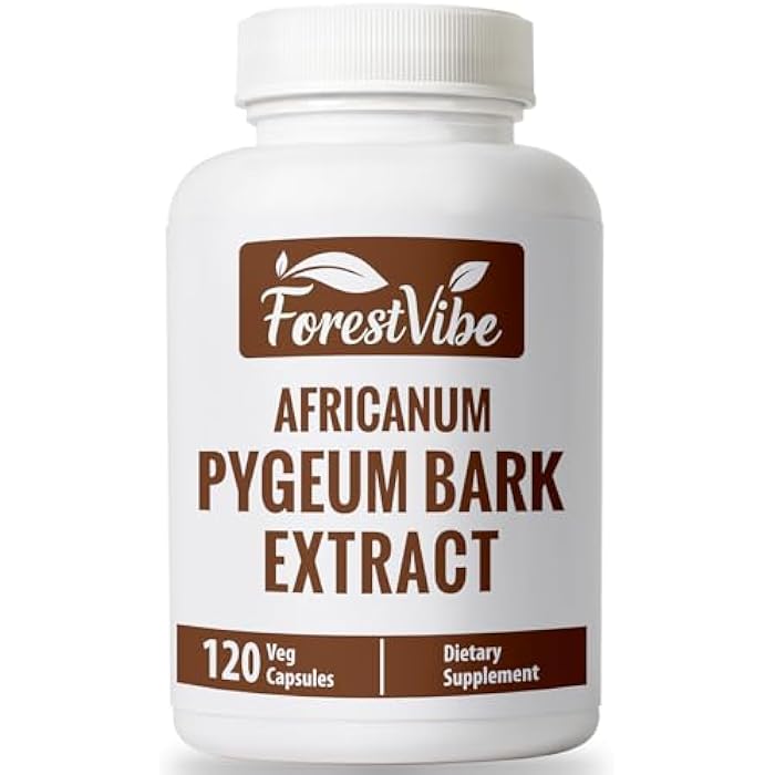ForestVibe Pygeum Supplement for Men 500mg, Standardized Pygeum Africanum Bark Extract, 120 Vegan Capsules, 4 Month Supply, Non-GMO and Gluten Free Capsules for Men & Women - Image 1
