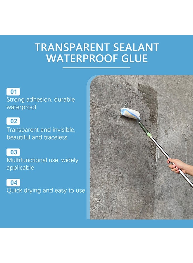 JUE FISH Transparent Sealant Waterproof Glue, Invisible Waterproof Sealant, Transparent Waterproof Coating, Invisible Agent Transparent Sealing Coating For Indoor Outdoor Use For Roof, Wall Window Sill, 150g - Image 2