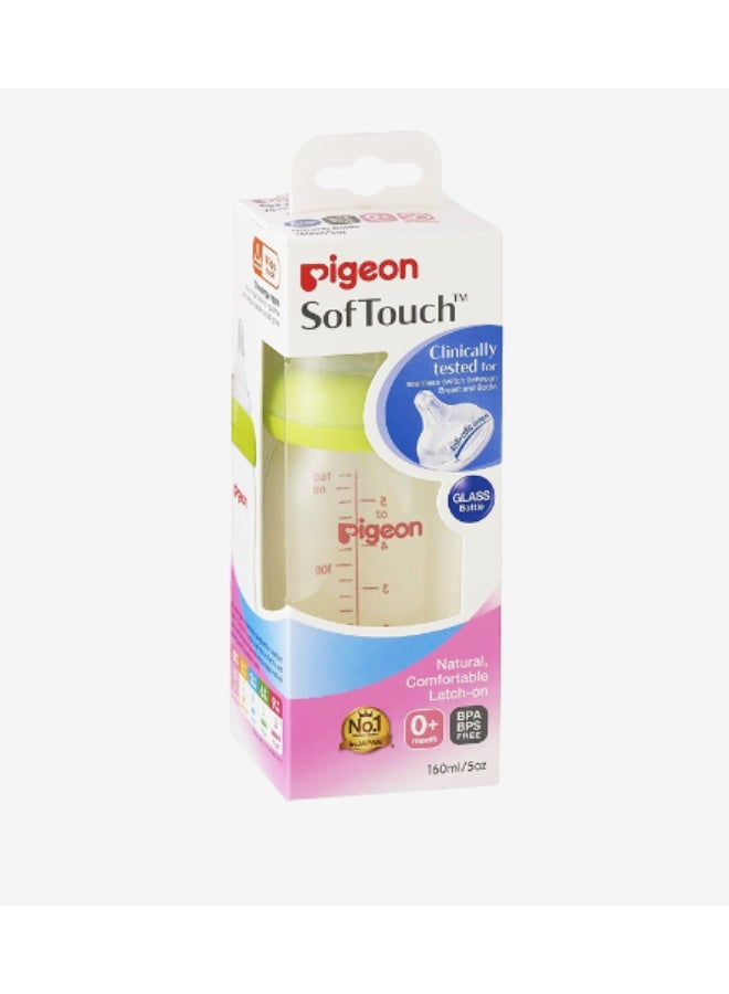 Pigeon Softouch Clinical Tested Feeding Bottle 160mL – BPA-Free Baby Bottle with Anti-Colic Nipple