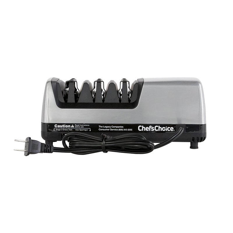 ChefsChoice Chef’sChoice 15XV Professional Electric Knife Sharpener with Durable Metal Housing & 100-Percent Diamond Abrasives and Precision Angle Guides for Straight Edge and Serrated Knives, 3-Stage, Metallic  - Image 5