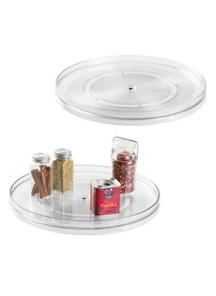 InterDesign iDesign 54730M2 Linus Turntable Kitchen, Pantry or Countertop Organization, 14" Inch, Clear, 2 Count  - Image 1