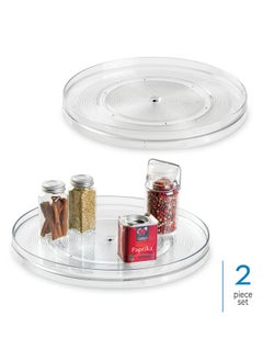 InterDesign iDesign 54730M2 Linus Turntable Kitchen, Pantry or Countertop Organization, 14" Inch, Clear, 2 Count  - Image 2