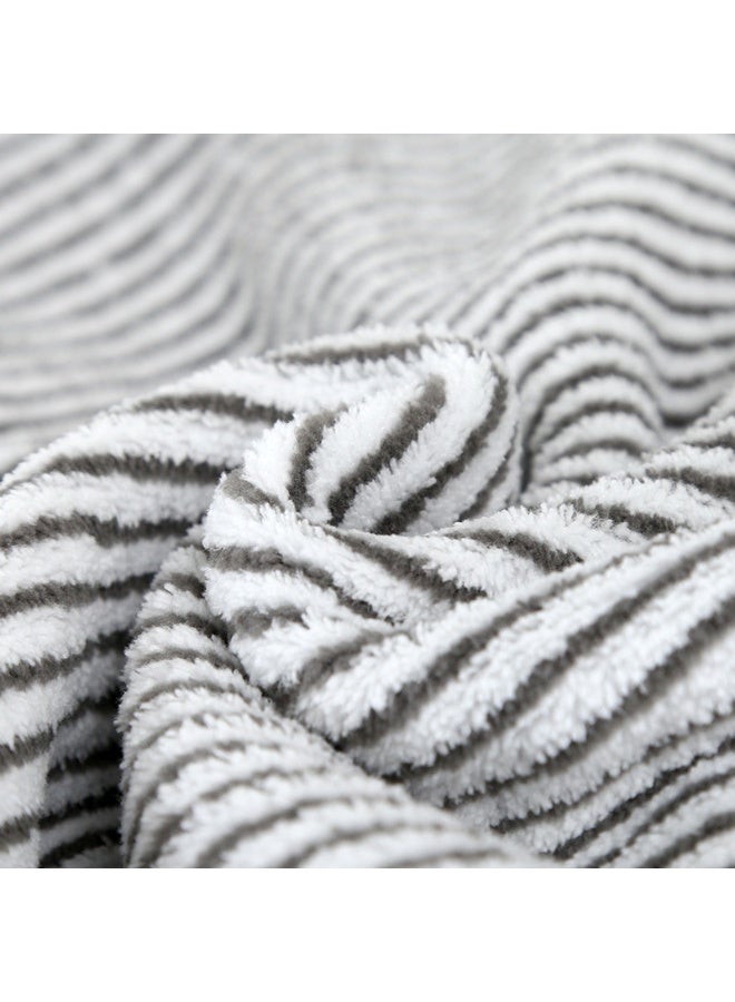 هومستر 2 قطع حمام منشفة مجموعة مع منشفة الوجه، كويك جاف مرجان الصوف مناشف الشاطئ للرجل والمرأة، رمادي - Image 4