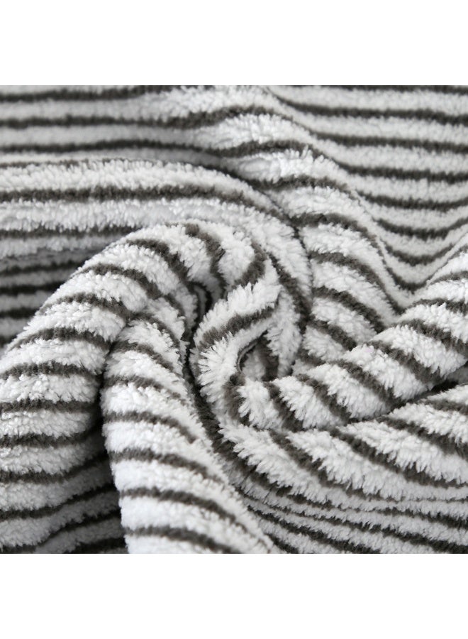 هومستر 2 قطع حمام منشفة مجموعة مع منشفة الوجه، كويك جاف مرجان الصوف مناشف الشاطئ للرجل والمرأة، رمادي - Image 5