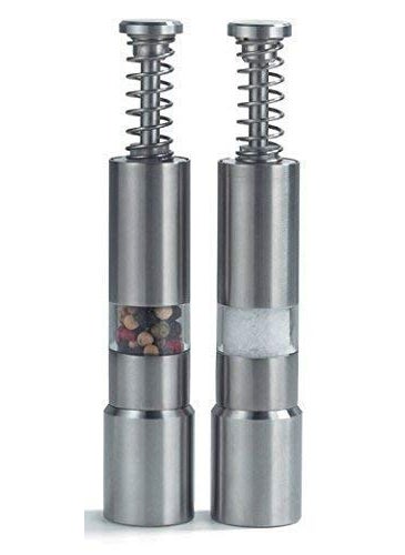 Kmart KHODIYAR Kitchen Mini Pepper Grinder Crusher Mill Stainless Steel Hand Thumb Press Set Machine with Stylish Design for Grinding Salt and Black Pepper  - Image 4