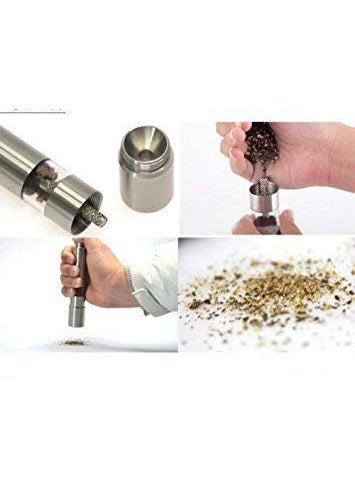 Kmart KHODIYAR Kitchen Mini Pepper Grinder Crusher Mill Stainless Steel Hand Thumb Press Set Machine with Stylish Design for Grinding Salt and Black Pepper  - Image 3