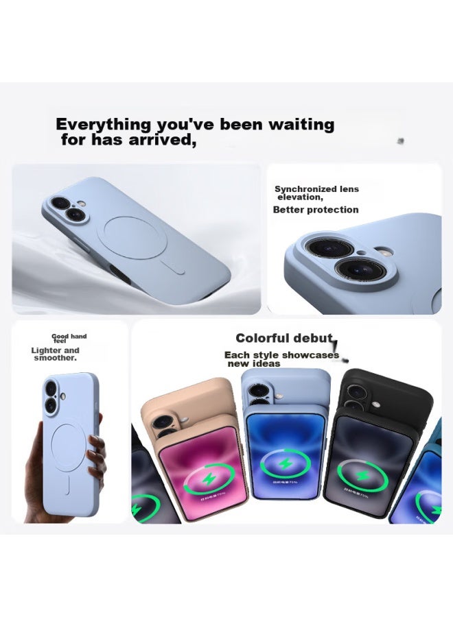 Keklle Iphone 16 Case, Apple 16 Protective Cover, Skin-friendly Liquid Silicone Magnetic Full Camera Protection Soft Case, Ivory White - Image 2