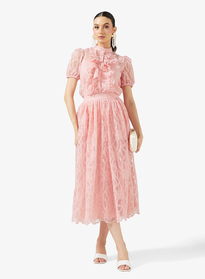 خزانة طقم بلوزة وتنورة دانتيل - Image 1