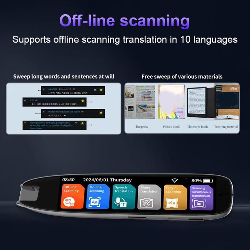 Scan Reader Pen Translator Touch Screen 142 Languages Digital Voice WiFi Device - Image 4