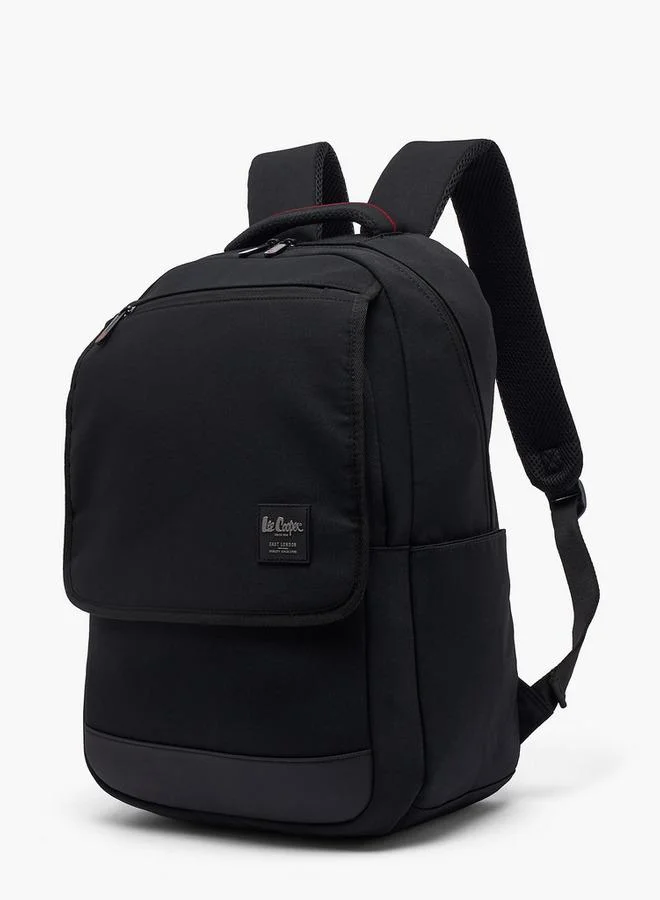 Lee Cooper BLACK Solid School Backpack For Kids 13+ Years With Padded Laptop Sleeve  | Best Price UAE