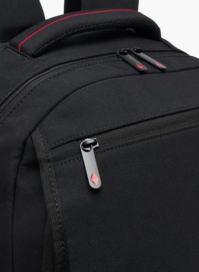 Lee Cooper BLACK Solid School Backpack For Kids 13+ Years With Padded Laptop Sleeve  | Best Price UAE