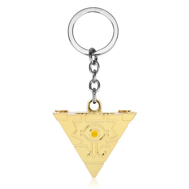 HC Yu-Gi-Oh! Metal Horus Eye Scepter Wisdom Wheel Building Blocks Pyramid Necklace Keychain - Image 1