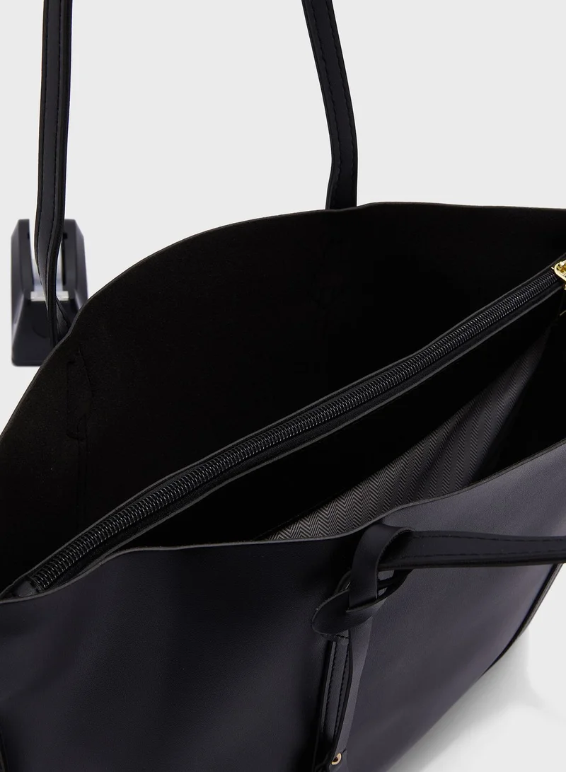 ELLA Tote Bag With Fob Detail