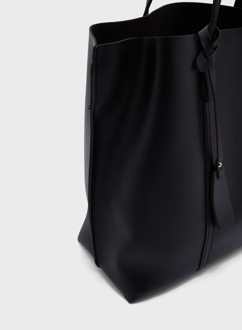 ELLA Tote Bag With Fob Detail