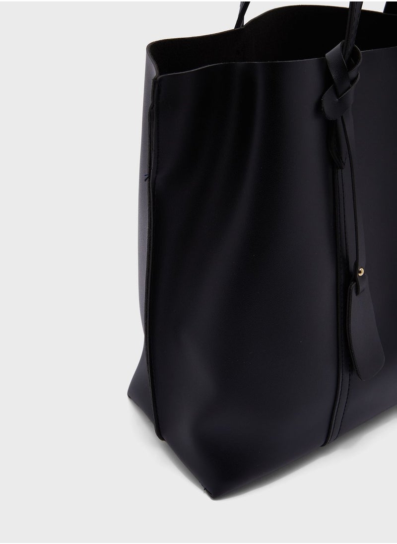 ELLA Tote Bag With Fob Detail  - Image 4