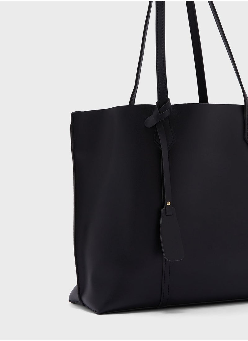 ELLA Tote Bag With Fob Detail  - Image 3
