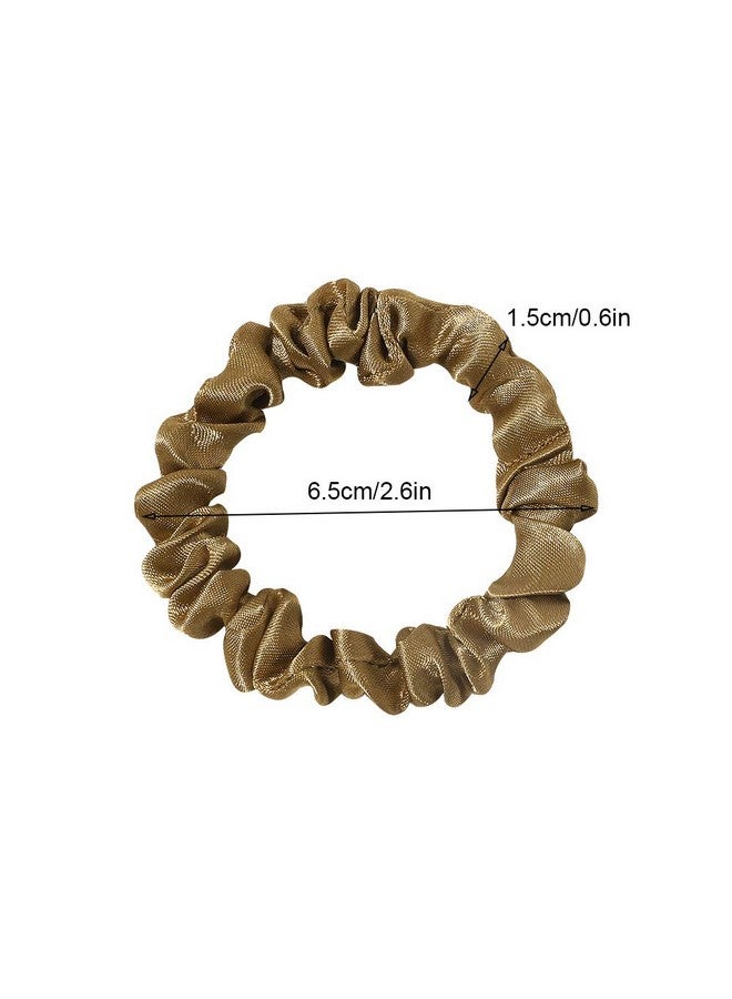 Ivyu Scrunchies Silk Satin Hair Ties - Elestics Ponytail Holder Hair Bands Small Scrunchy For Thick Curl Hair No Crease Hair Ties Accessories Soft Ropes No Hurt Your Hair for Women and Girls - Image 4