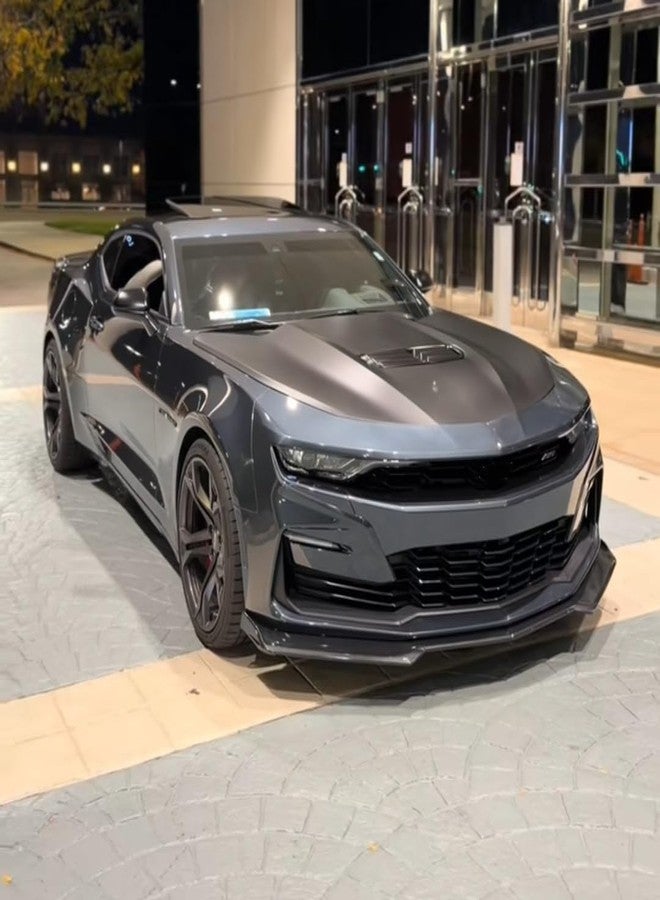 MUTUSAISI Front Bumper Lip Splitter Spoiler Compatible with 2016-2024 Chevy Camaro SS/ 2019-2024 LT LS RS, Air Chin Body Kit Accessories (Carbon Fiber Style) - Image 3
